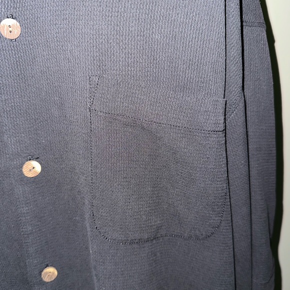 Tommy Bahama 100% Silk Black Short Sleeve Button Down Shirt, Size L - Picture 2 of 8